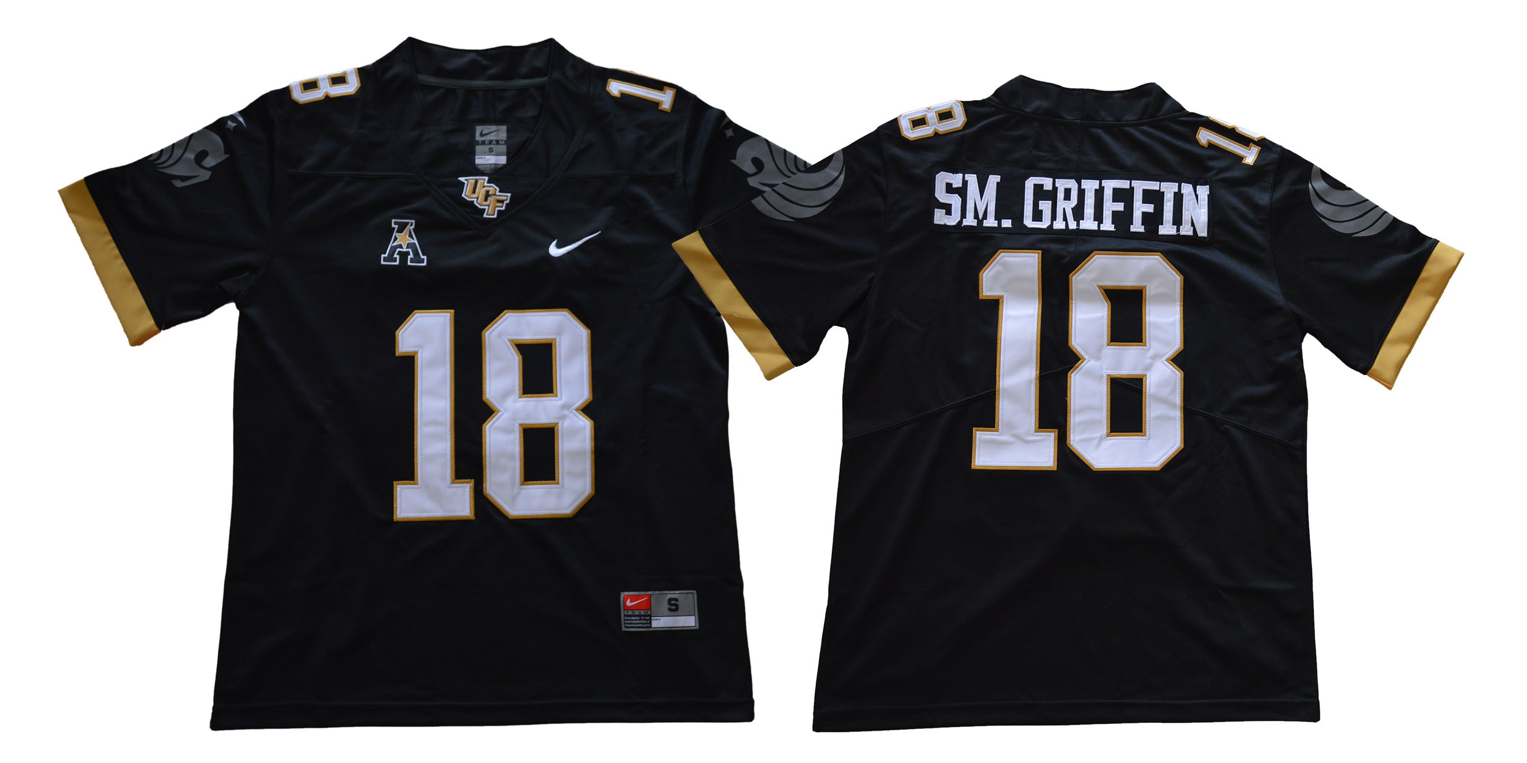 Men UCF #18 Sm.Griffin Black Nike NCAA Jerseys